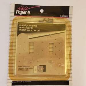 Style Paper-It Wallplate Double Light Switch Insert Wallpaper to Match Decor New